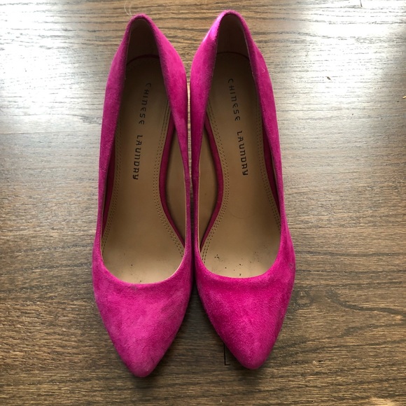 Chinese Laundry Shoes - Chinese Laundry Fuchsia Suede Pumps
